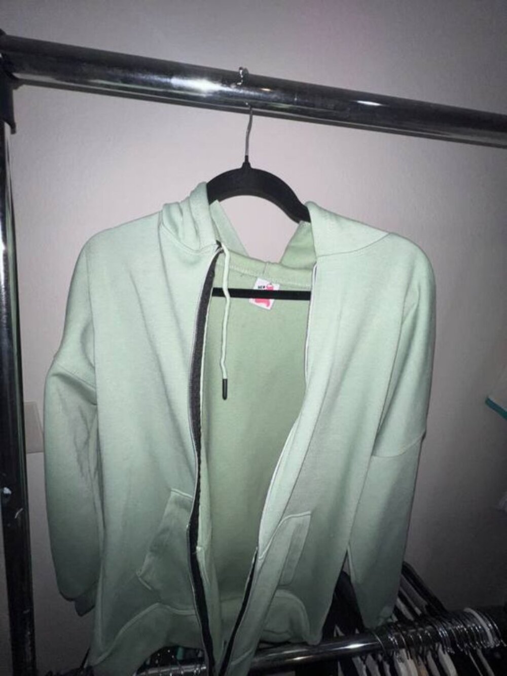 Mint Green Zip-Up Hoodie Jacket